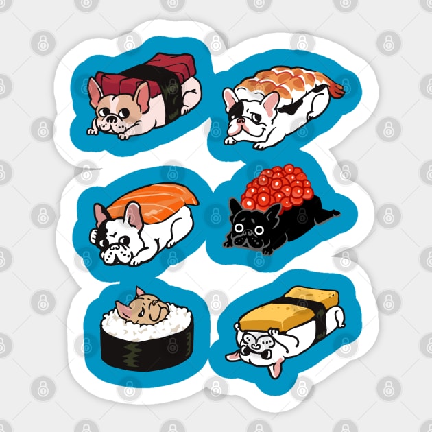 Sushie Frenchie Sticker by huebucket